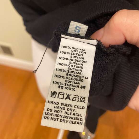 New Free People X Vintage Soul Crystal Fringe Crew Size S Washed Black - Picture 10 of 14